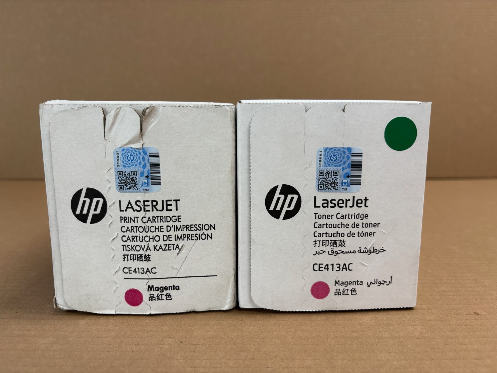 2 Genuine HP LaserJet 300, M351, M375, M451, M475 Magenta Toners CE413AC