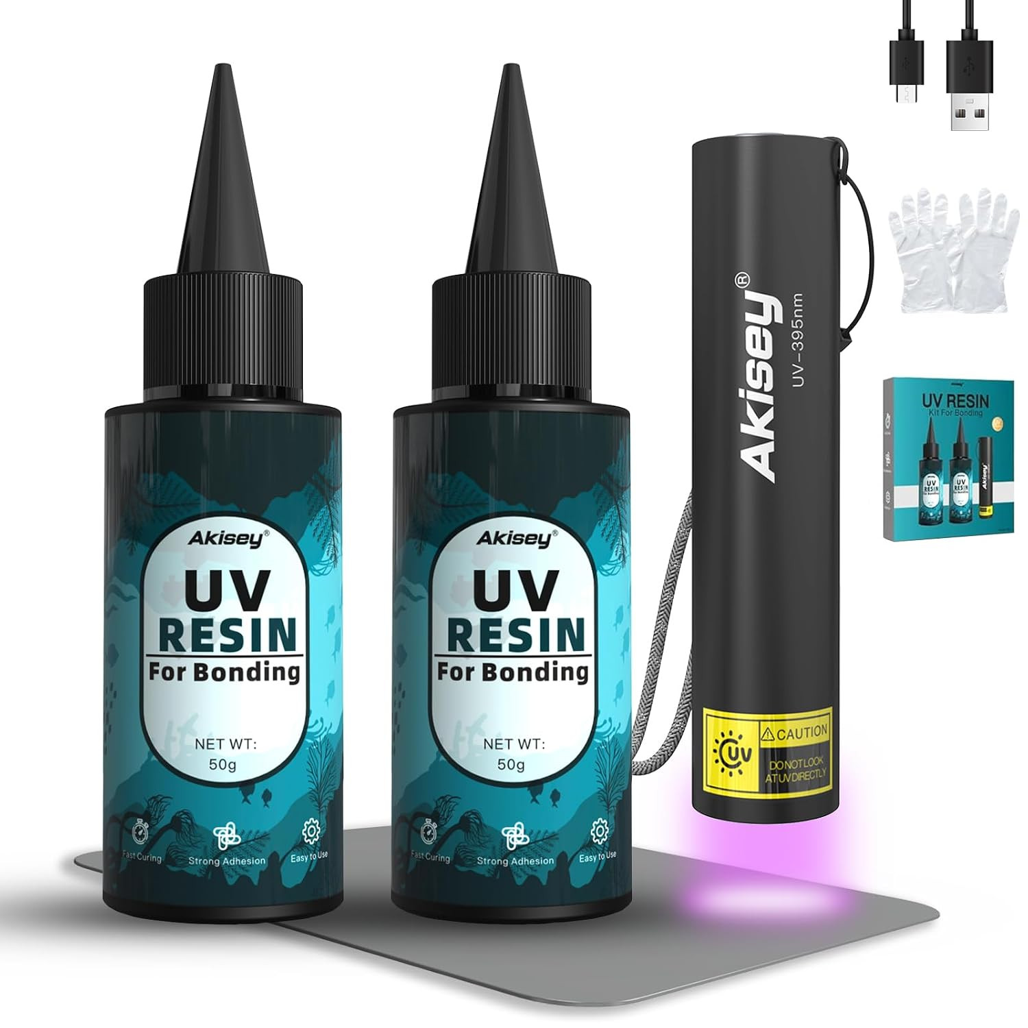 100G UV Resin Kit with Light for Bonding & Fast Curing in Seconds