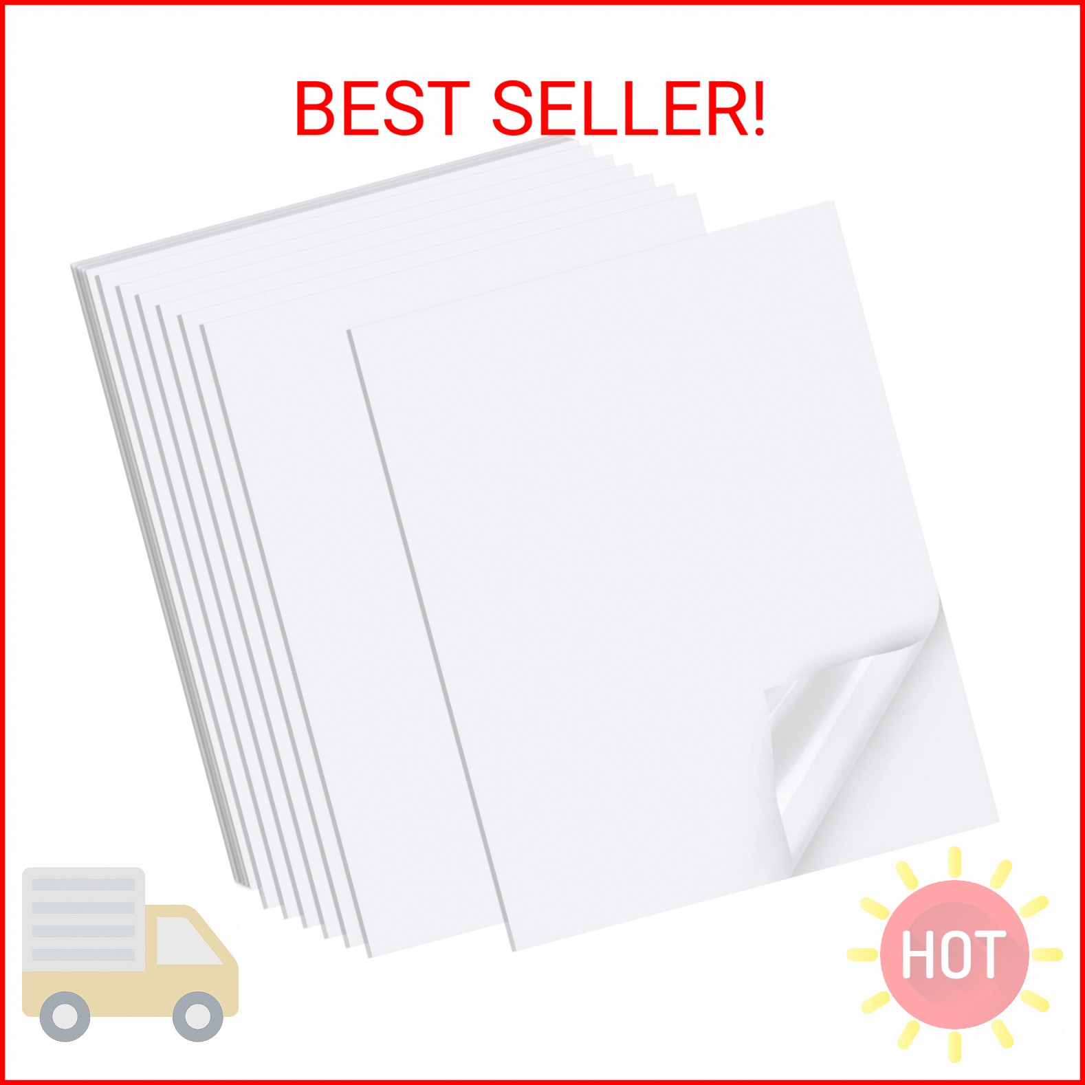 Printable Sticker Paper for Inkjet Printer, 40 Sheets 8.5"x11'' Matte Sticker Pr