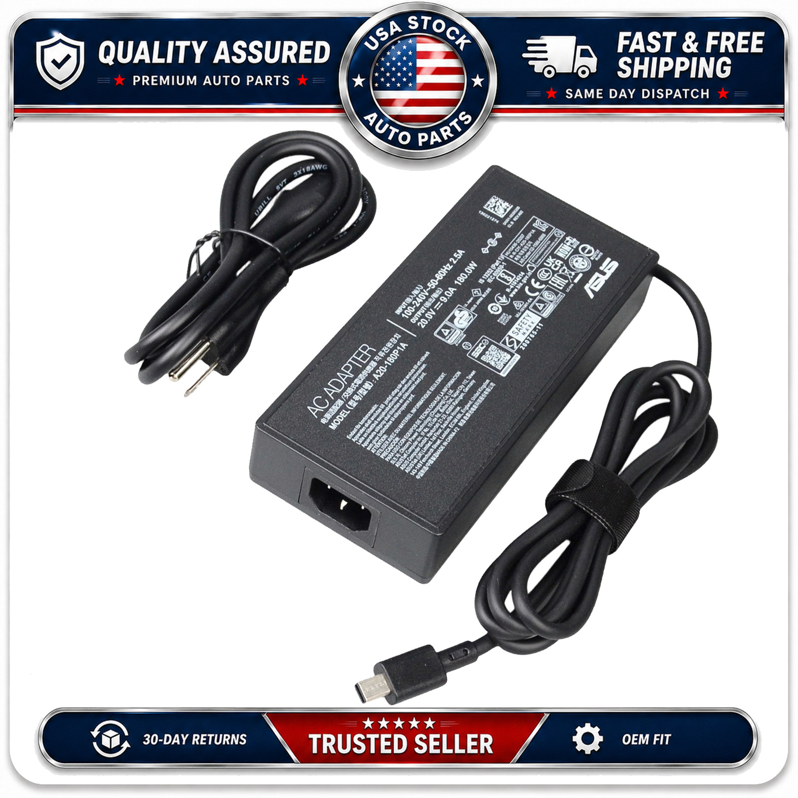 180W Laptop Charger for ASUS ROG Zephyrus G14 GA403UI GA403UV GA403UU 2024