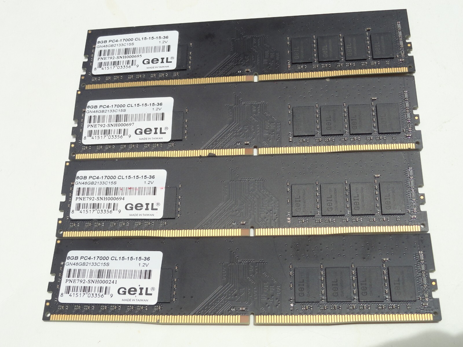 32GB DDR4 GeIL Pristine (4x 8GB ) 2133 (PC4 17000) Memory Desktop GP48GB2133C15S