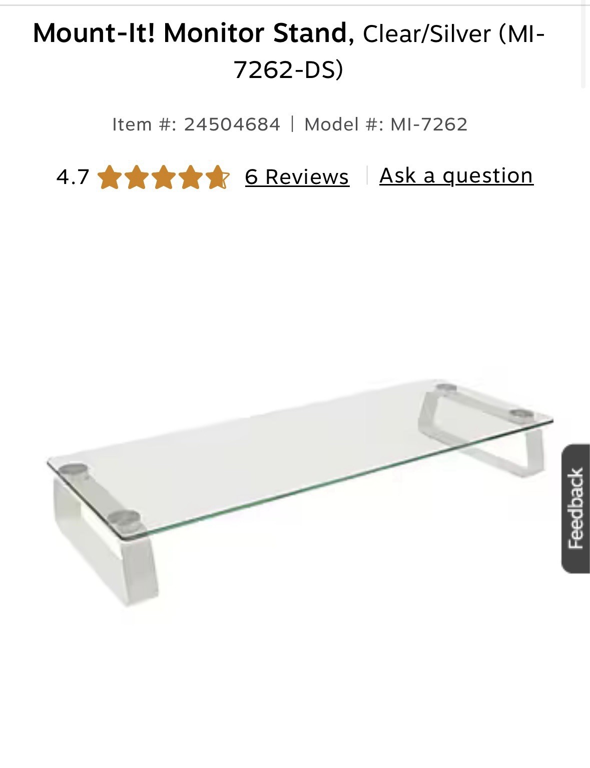 Mount-It Computer Monitor Riser and Laptop Glass Stand | 22 Inches Wide