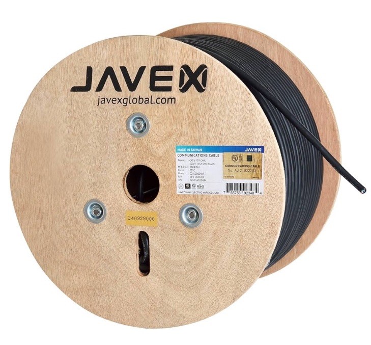 Javex Cat6a Wire Black 500 Ft