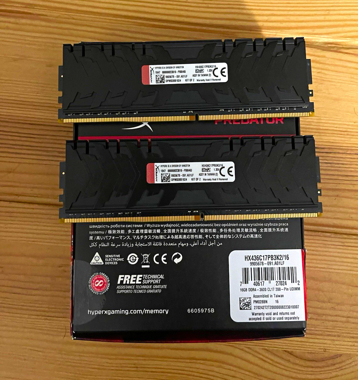 Hyperx Predator DDR4 3600 cl17 Samsung B-Die
