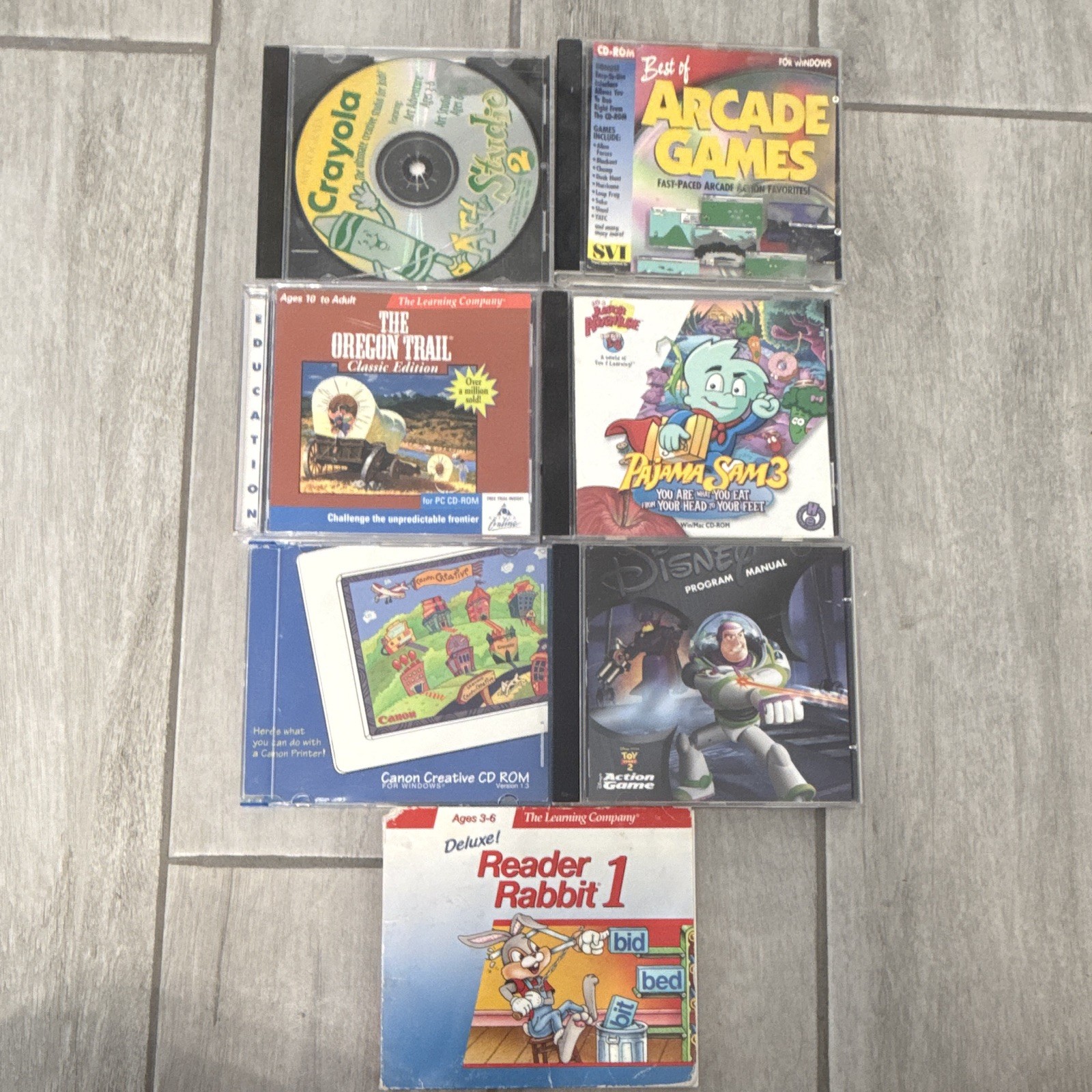The Learning Company/Disney Windows CD-ROM Lot: Oregon Trail, Crayola Art Studio