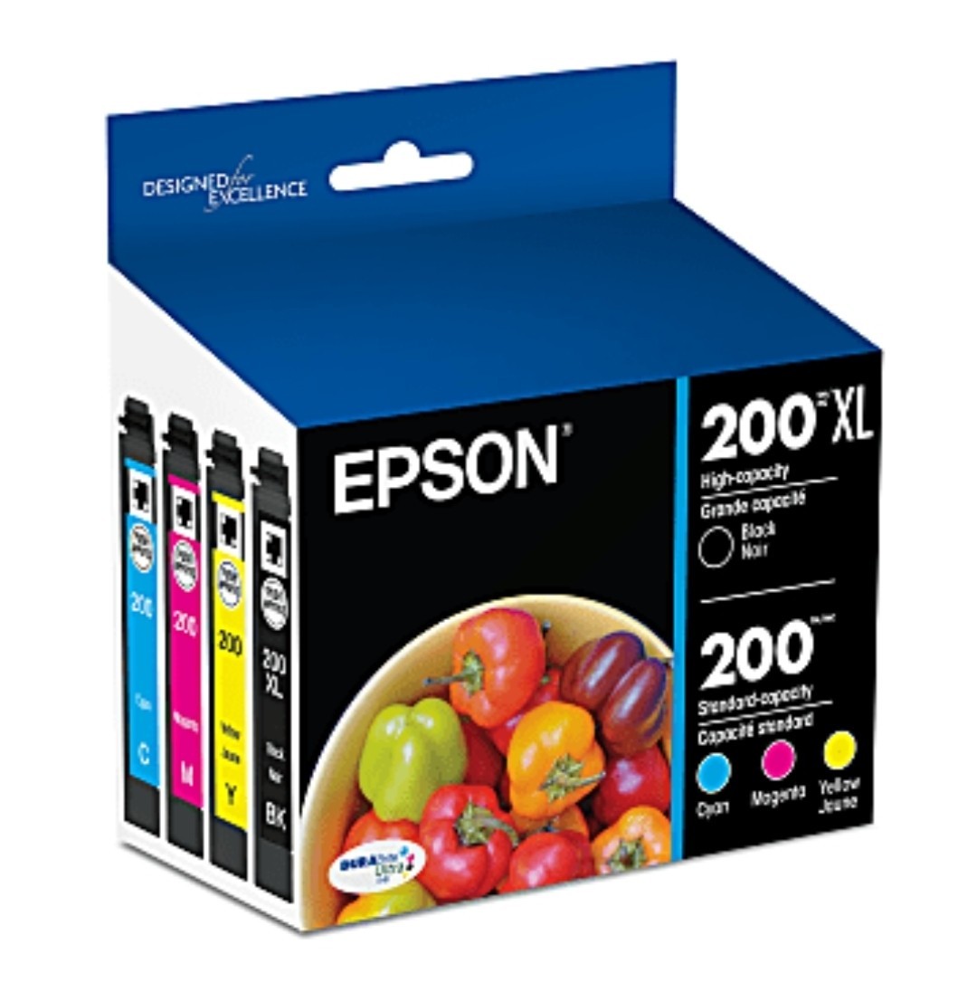 Genuine Epson 200XL High Capacity Ink Cartridge Combo CMYK (T200XL-BCS){12-2028}