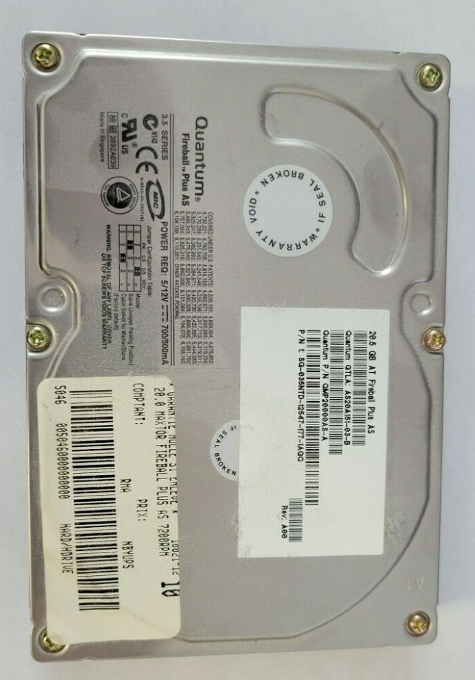 Maxtor Quantum Fireball Plus AS 20.5GB 3.5" IDE - PN S1-035NTD-12547-177-1AQQ
