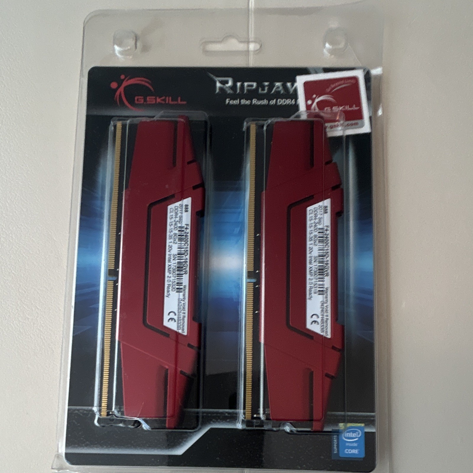 G.SKILL Ripjaws V 16GB (2x8GB) DDR4-2400 PC4-19200 DIMM F4-2400C15D