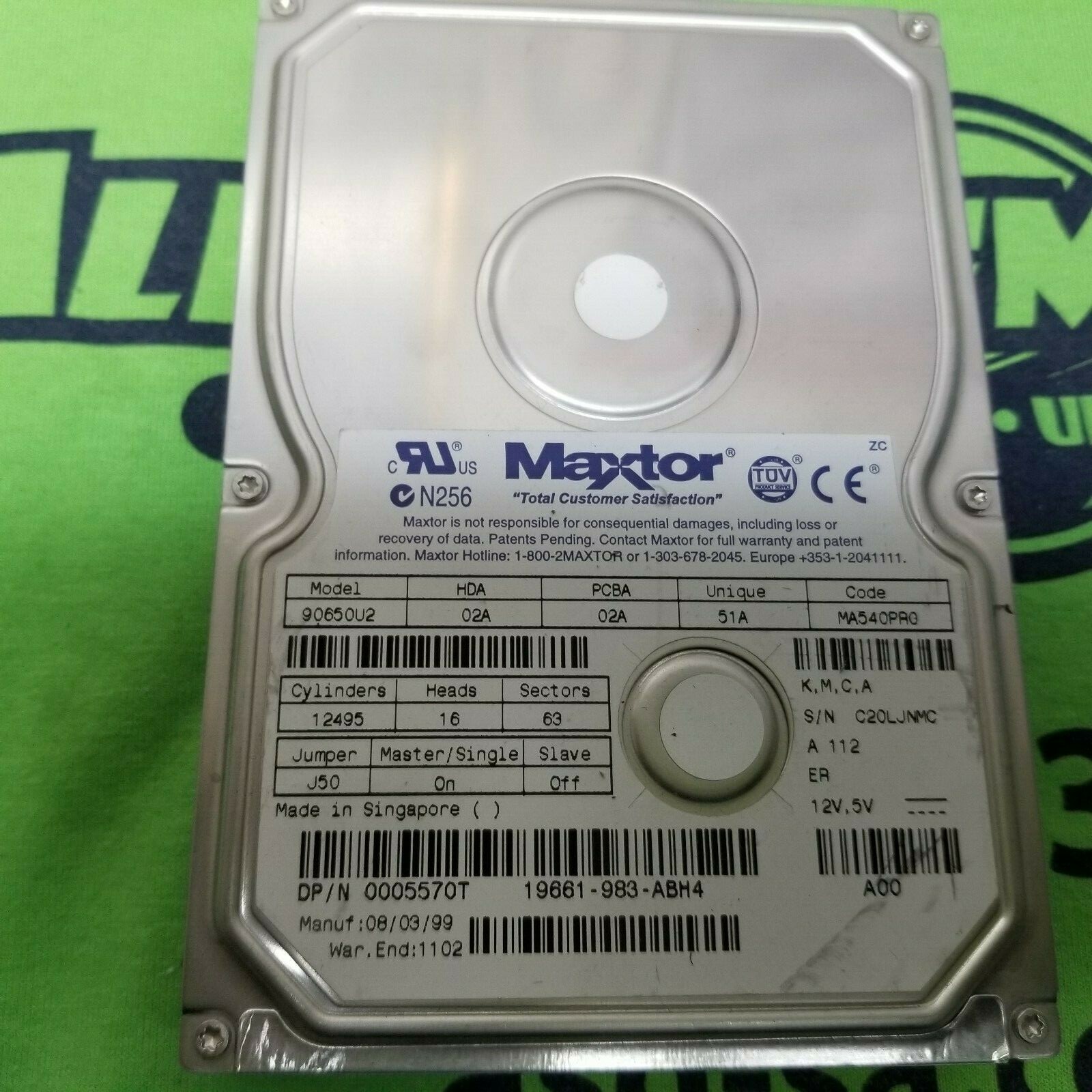MAXTOR DiamondMax 6800 6.5 GB IDE Internal 5400 RPM 90650U2 Hard Drive HDD