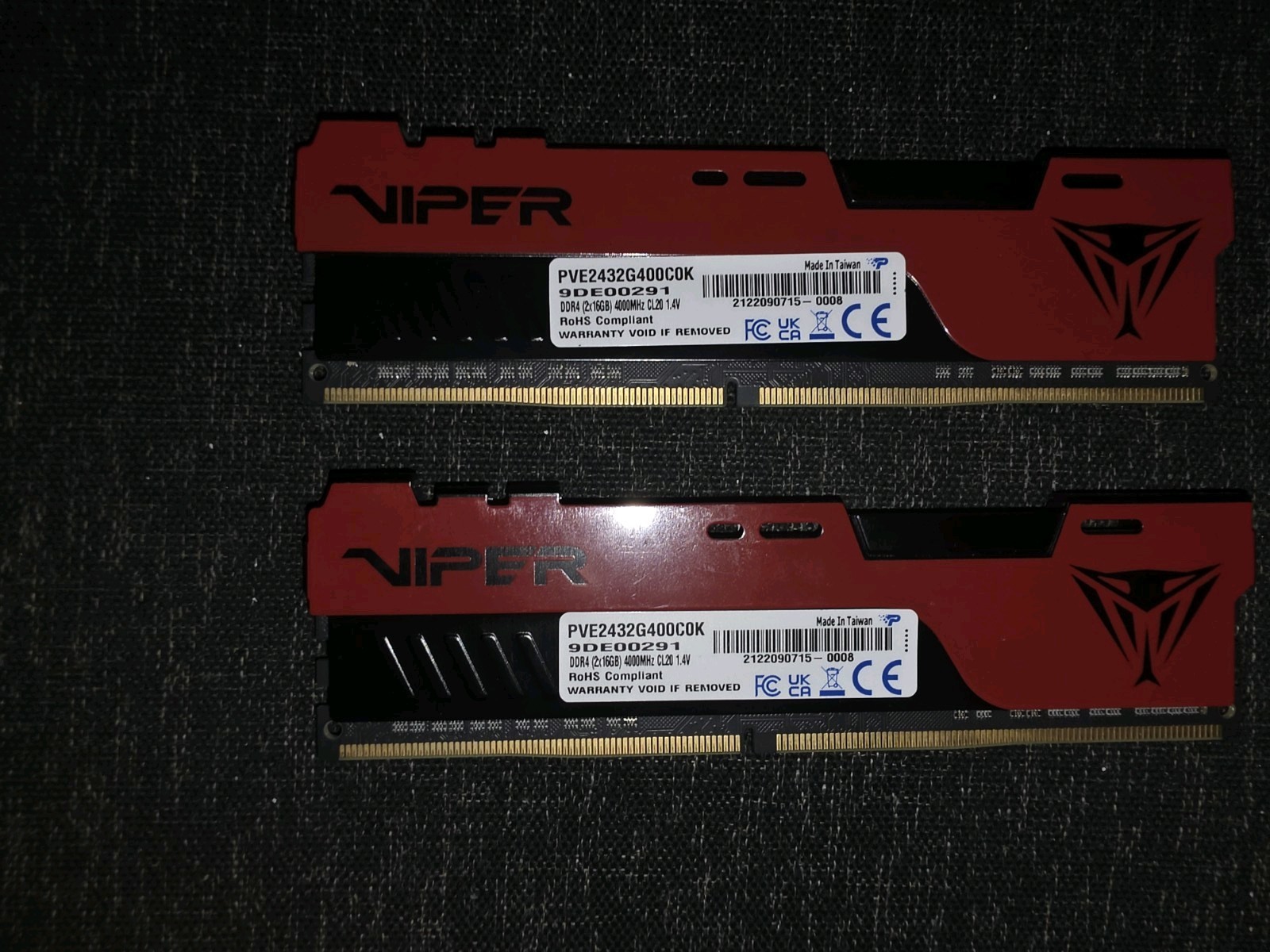 Patriot Viper Elite II 32GB (2x16GB) DDR4-4000 CL20 PVE2432G400C0K