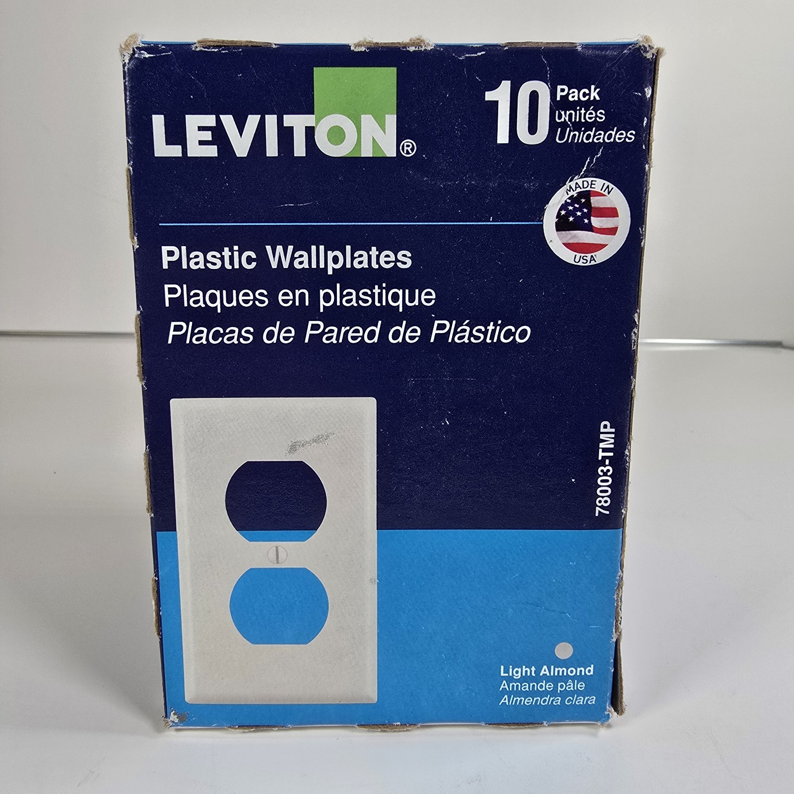Leviton 78003-TMP Duplex Outlet Wall Plates Light Almond 10 Pack New