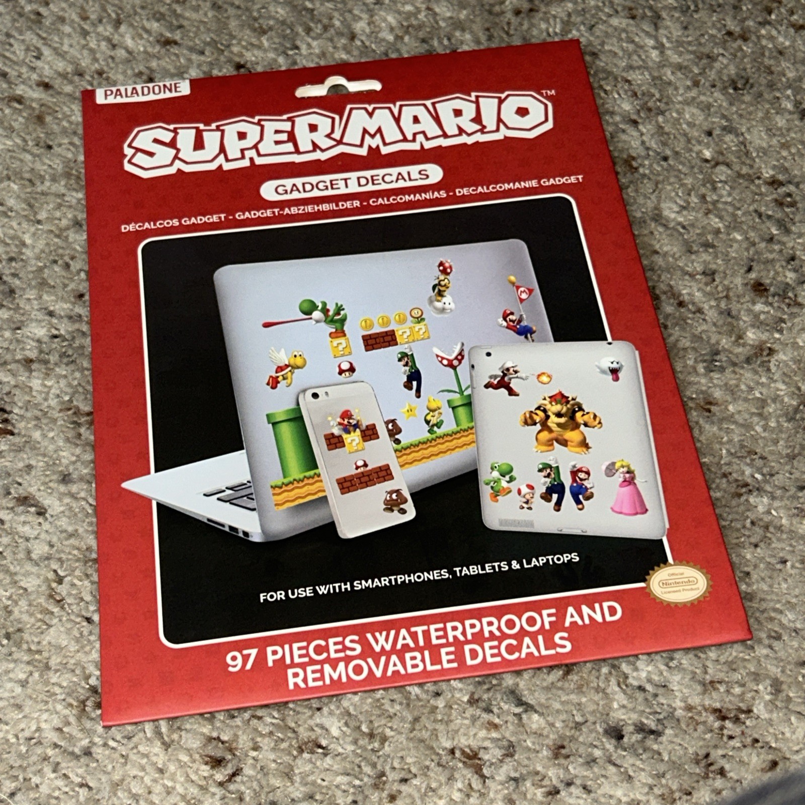 Super Mario Gadget Decals Waterproof Removable 97 PCS 2022