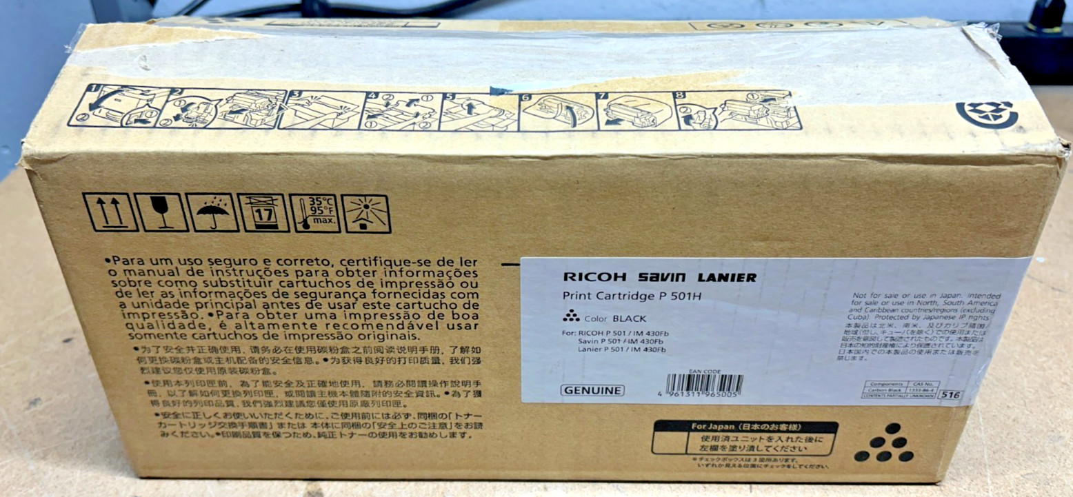 Genuine Ricoh 419083 (P 501H) Black High Yield Toner for IM 430Fb / P 501