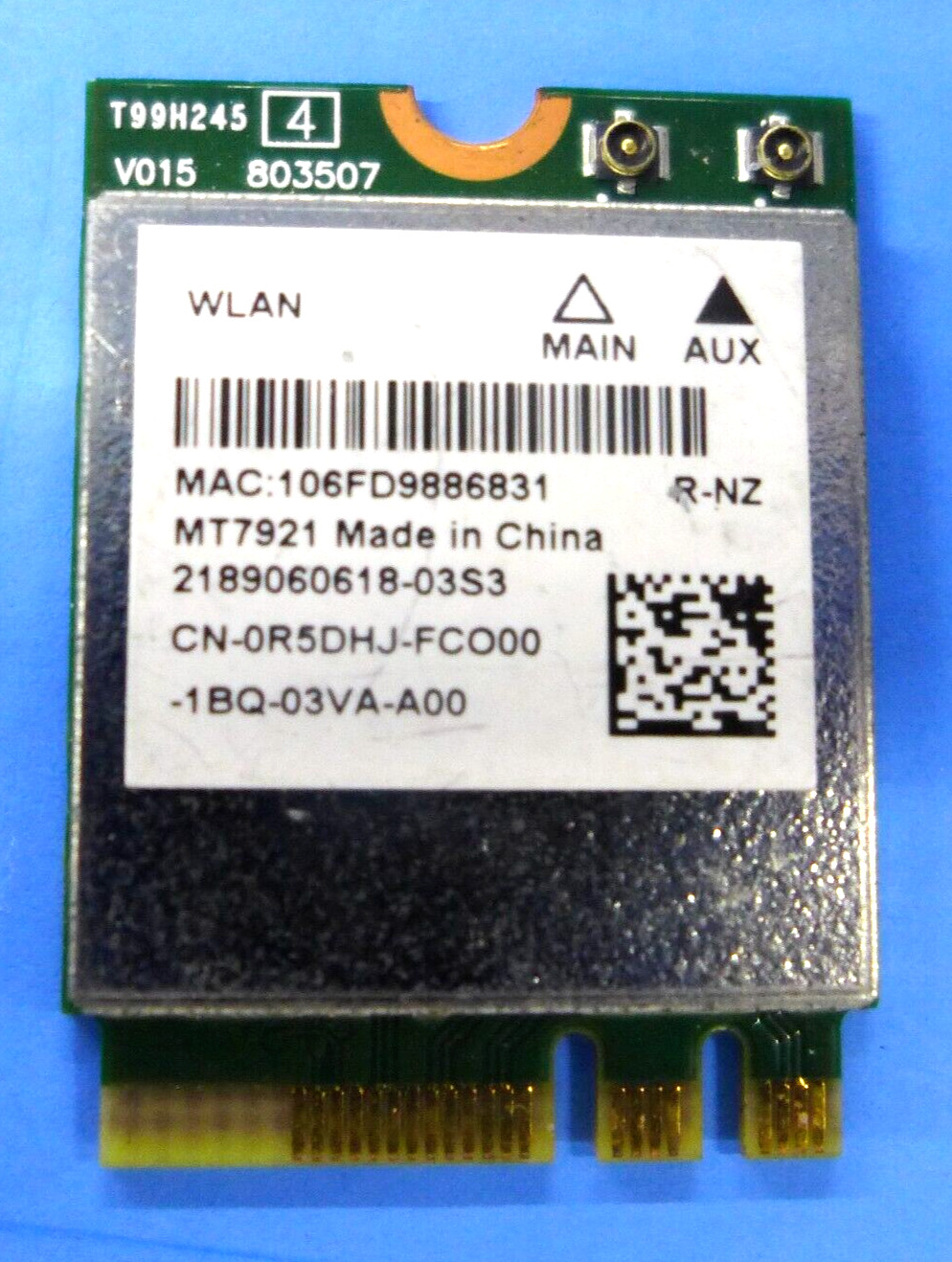 Mediatek MT7921 Wireless Dual Band WLAN WiFi Bluetooth 5.2 M.2 Card Dell R5DHJ