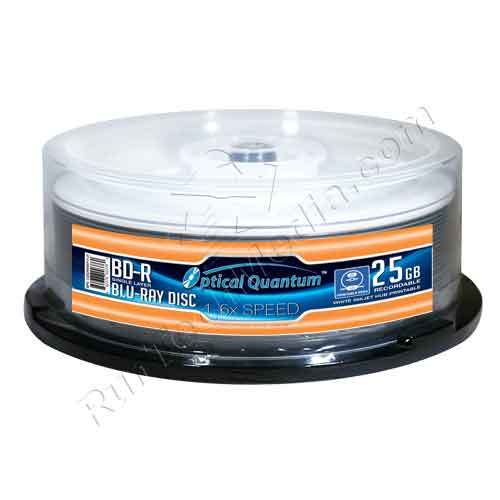 25 OQ 6x 25GB Blu-ray BD-R White Inkjet Printable Blank Disc OQBDR06WIP-H-25