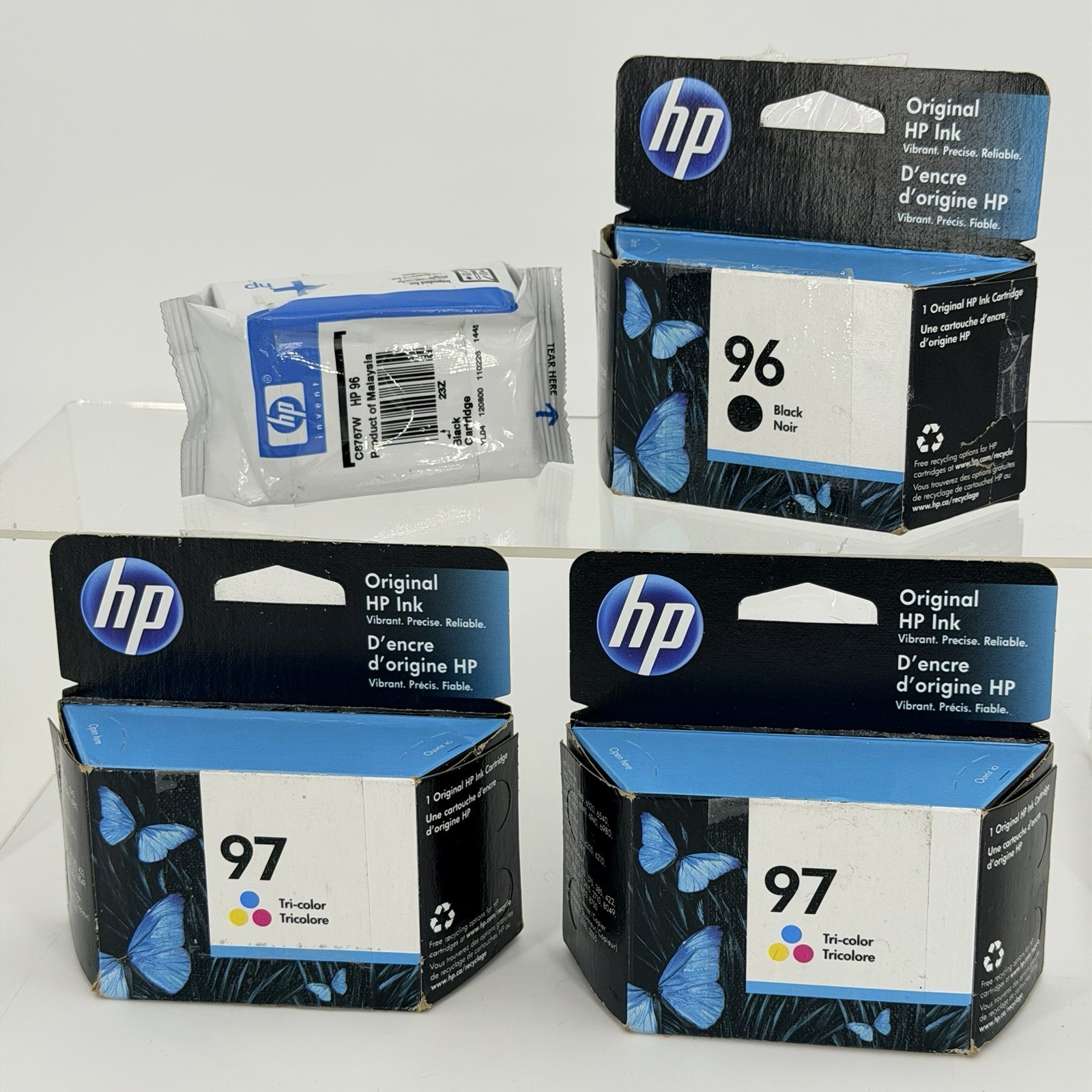 Lot Of 4 Cartridges 2021 Genuine HP 96 97 Printer Ink Black (2) Set Tri-Color(2)