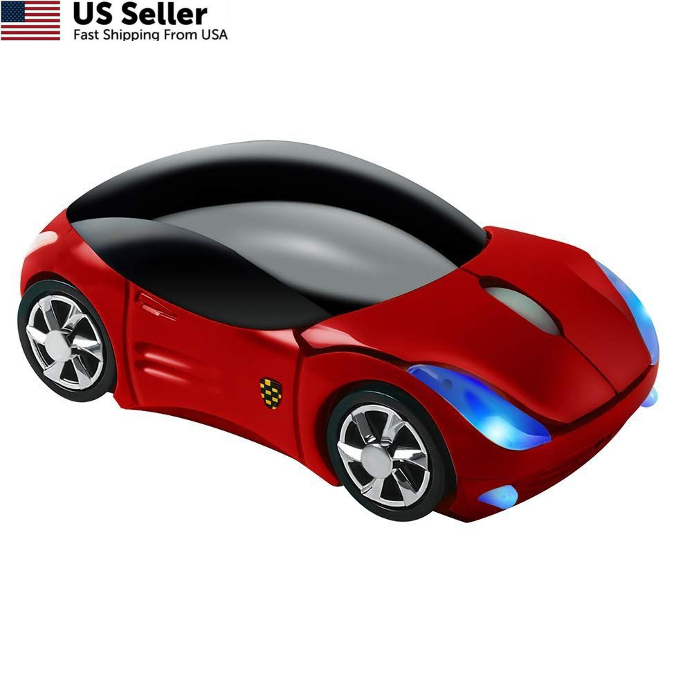 elec Space Usbkingdom 2.4GHz Wireless Mouse Cool 3D Sport Car Shape red