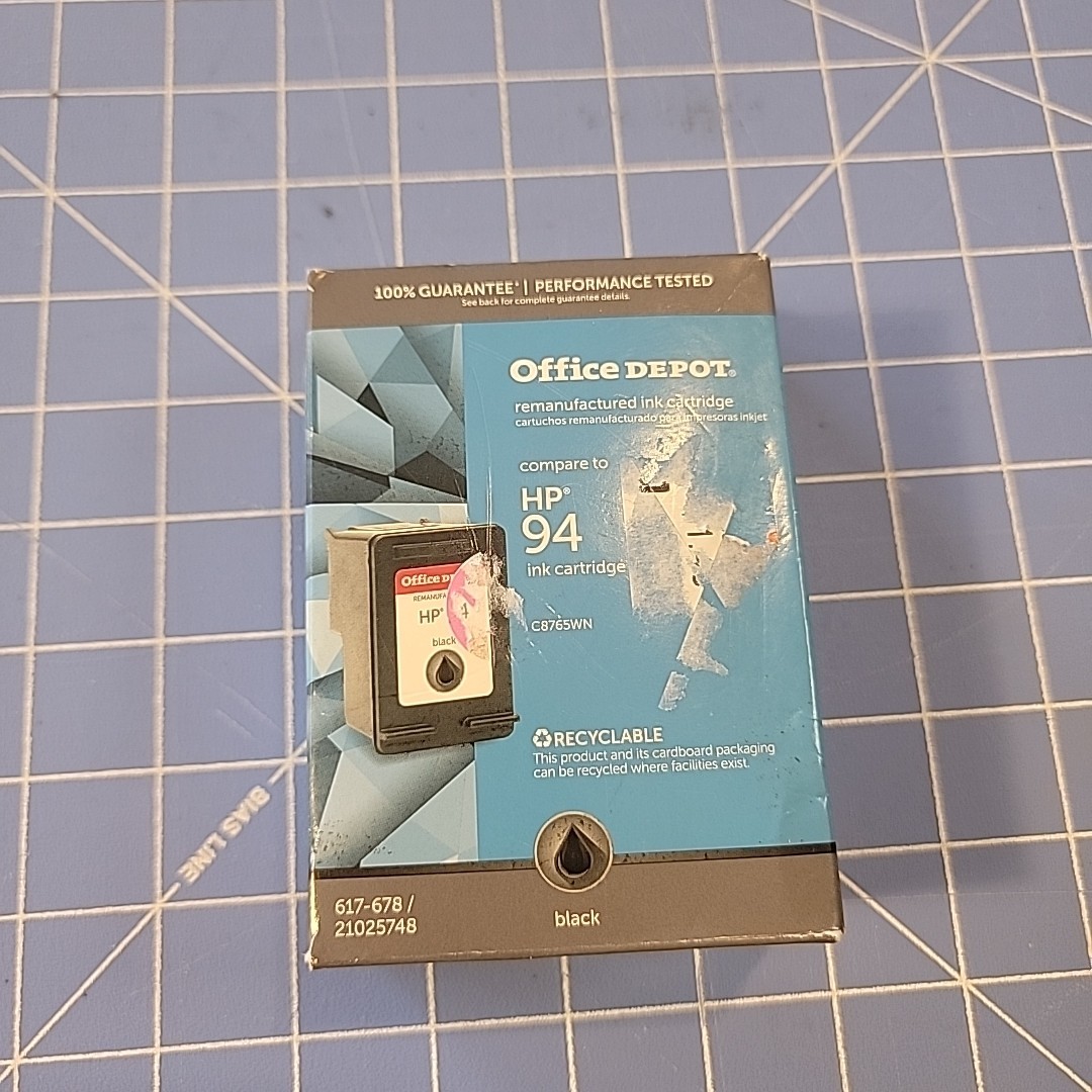 Office Depot Compares To HP 94 Black Ink Cartridge. NEW 