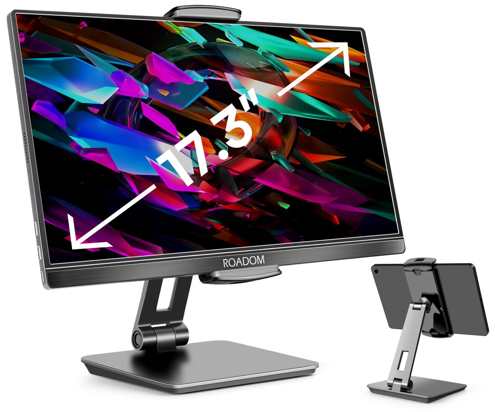 iPad Stand, Tablet Stand 360° Swivel, Aluminum Desk Holder 4.717", Black