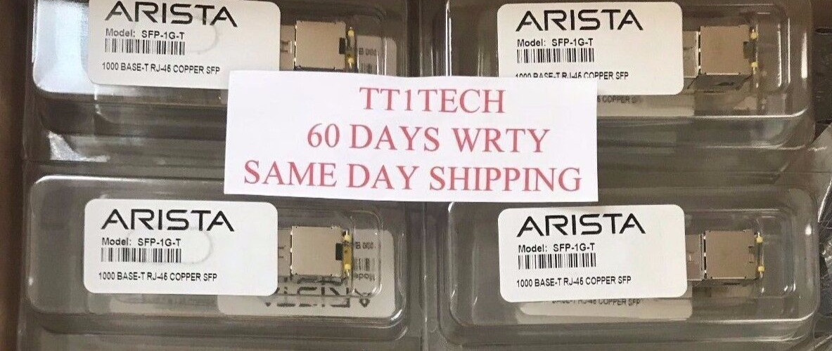 1 pc of NEW ARISTA SFP-1G-T RJ-45 1000BASE-T XVR-00007-02 1GbE Copper SFP+