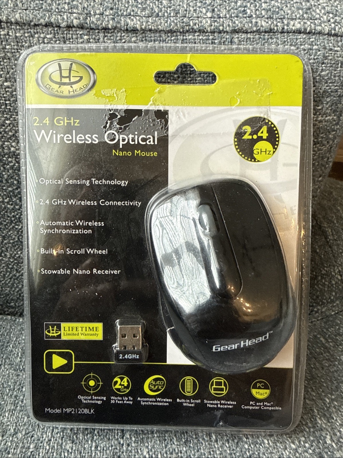 Gear Head MP2120BLK Black Wireless Nano Mouse Optical New In Package