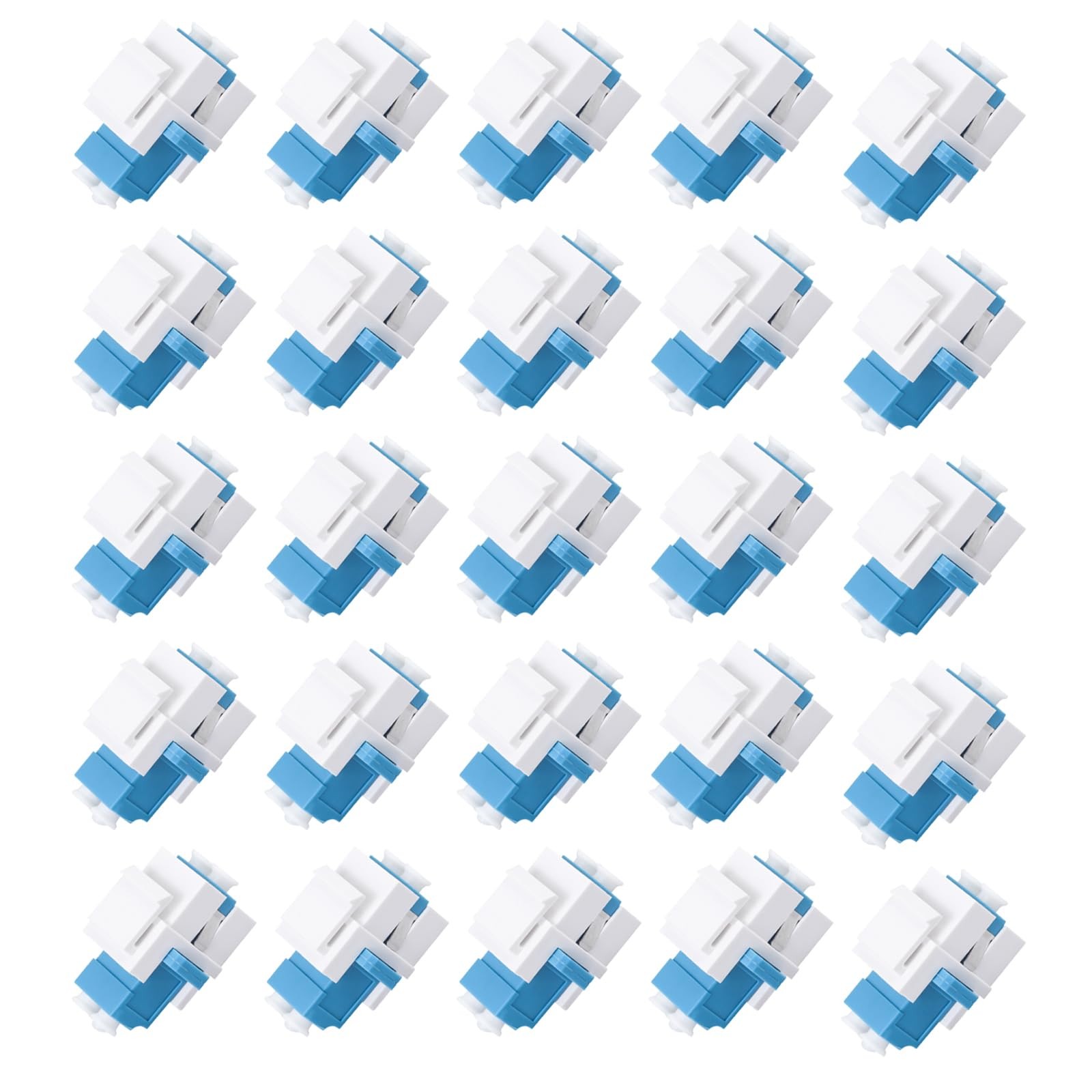 25 PCS LCLC Duplex UPC Keystone Fiber Adapter Singlemode Coupler Jack