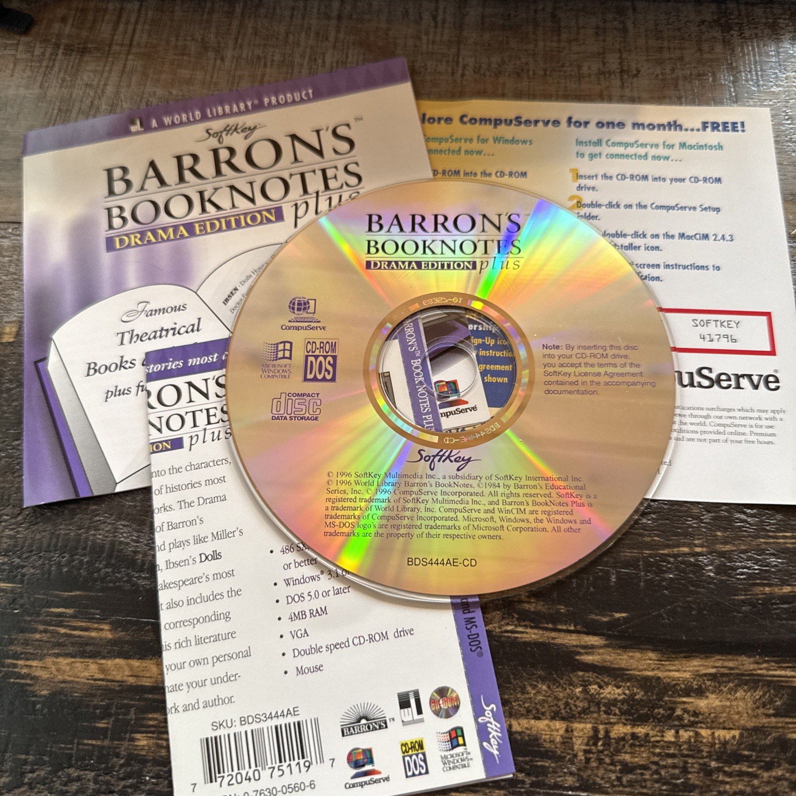 Barron's Booknotes  CD-ROM Drama Edition Plus by Softkey (1996)