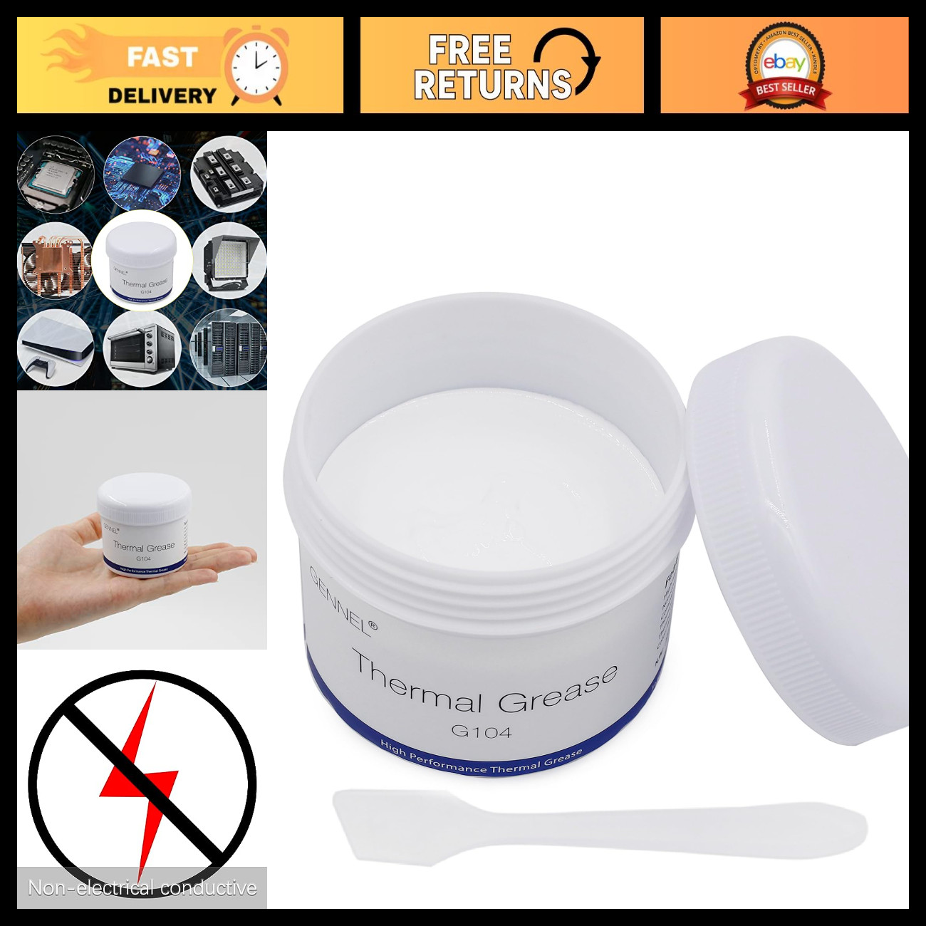 200g Thermal Conductive Paste, Silicone Thermal Compound Grease for CPU & GPU