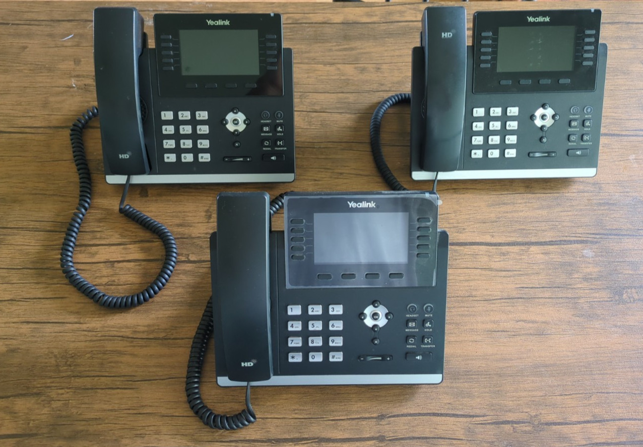 Used Yealink SIP-T46U IP Phones - Black - Bundle of 3