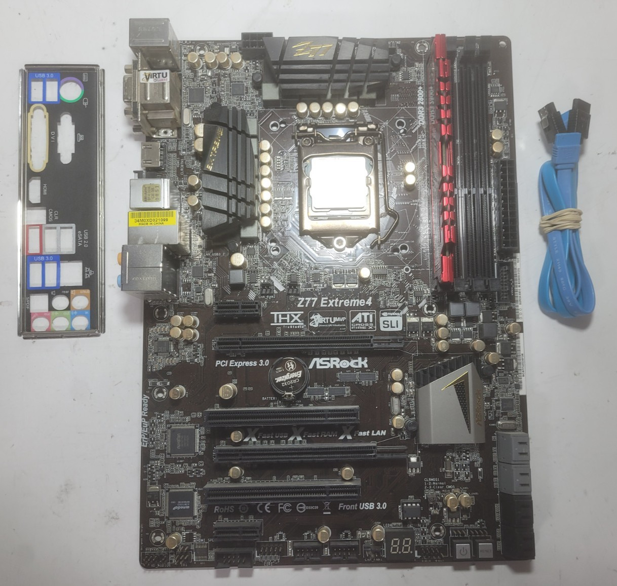 ASRock Z77 Extreme 4 Motherboard Core I5-3570K 4GB RAM, IO Shield # 2295