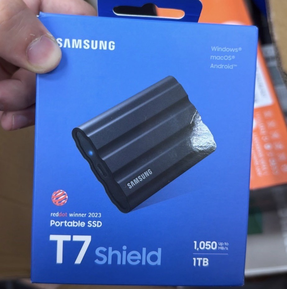 Samsung T7 Shield 1TB External USB-C 3.2 Gen 2 Rugged Portable SSD Black Color