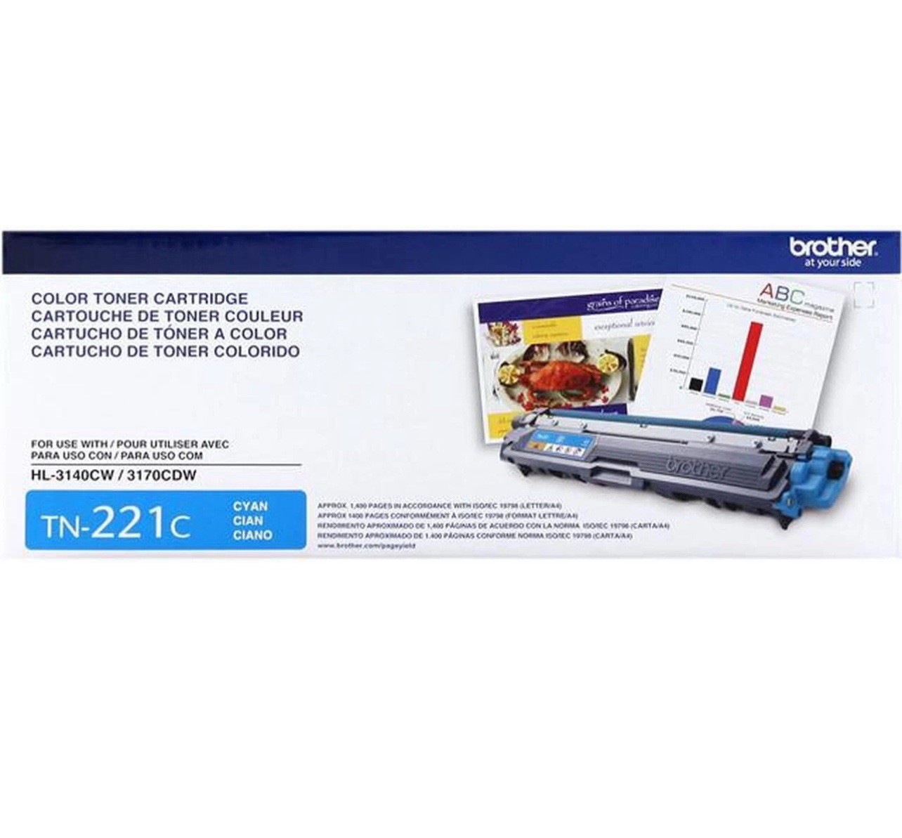 Brother TN-221C Cyan Toner Cartridge NEW SEALED in damaged box