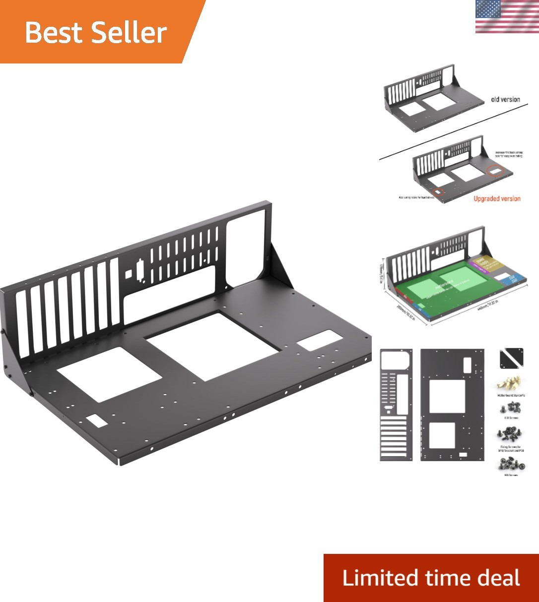 Compact Open Air PC  Bench with Bottom Mount Power Supply - 440x265x128mm