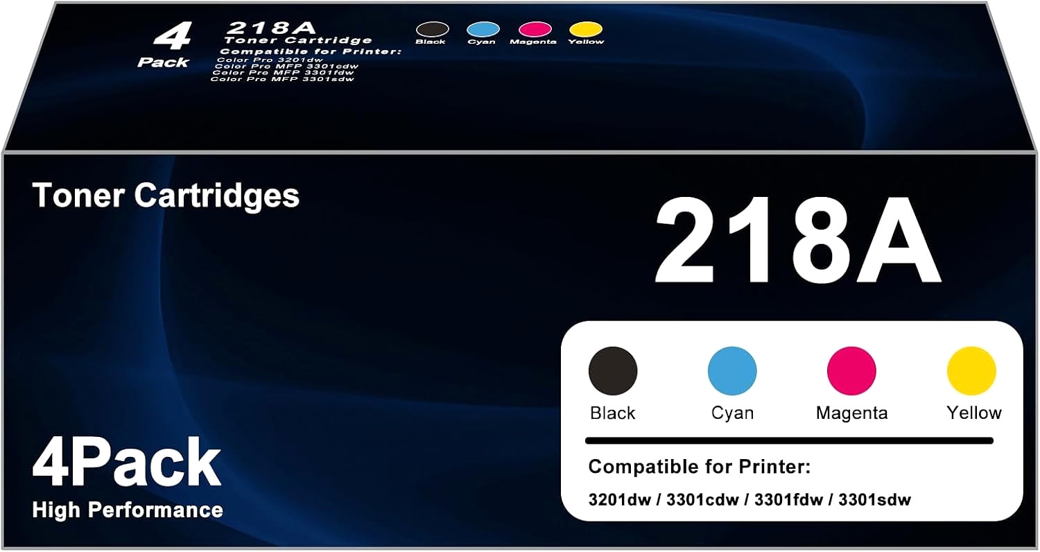 Toner Cartridge for HP (218A 218X  W2180A W2180X) Color Pro 3201dw & MFP 3301