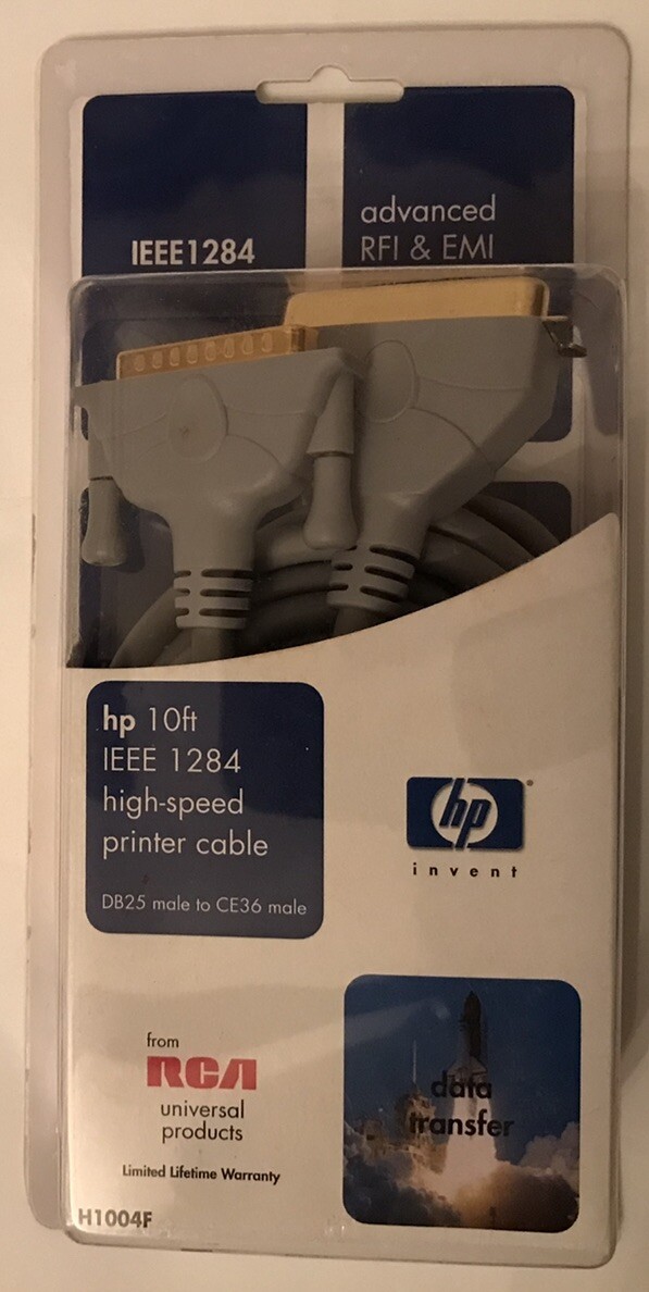 RCA Universal Products HP 10ft IEEE 1284 High-speed Printer Cable Male to Male