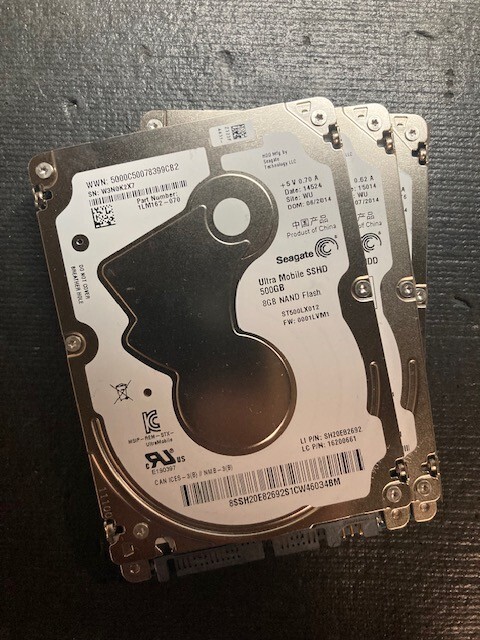 (LOT of 3) Seagate 500GB  2.5" Ultrathin 5mm Laptop HDD ST500LT032 100% Health