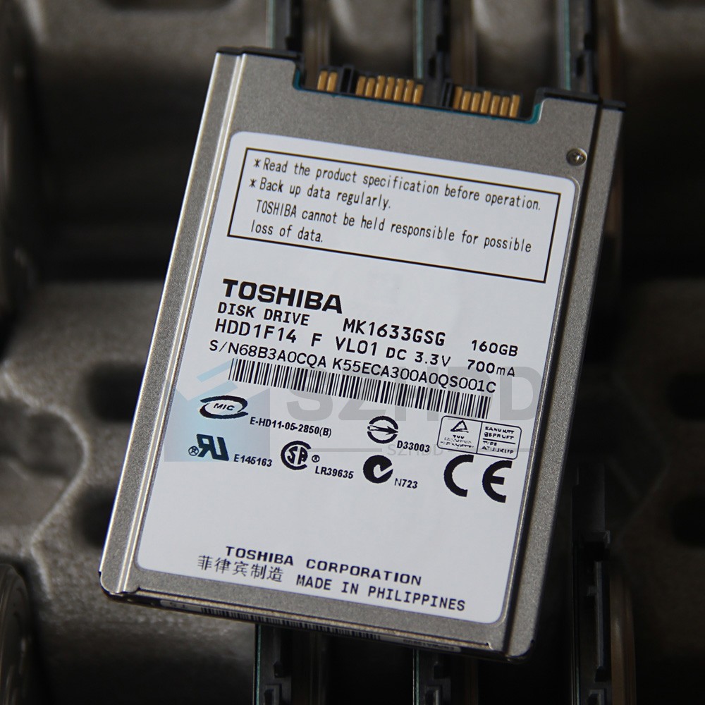 1.8" Toshiba MK1633GSG Micro SATA 160GB Hard Drive For HP Elitebook 2530P 2730P