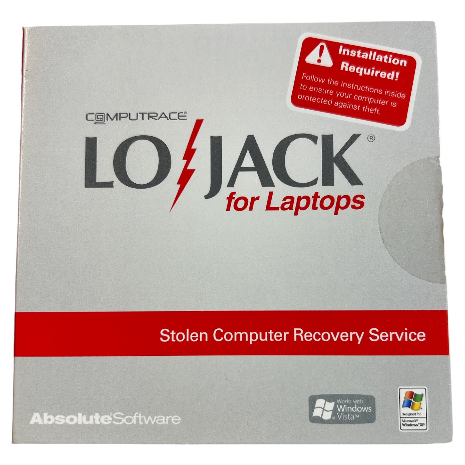 Lojack For Laptops, Stolen Computer Recovery Service( Computrace) Windows XP CD