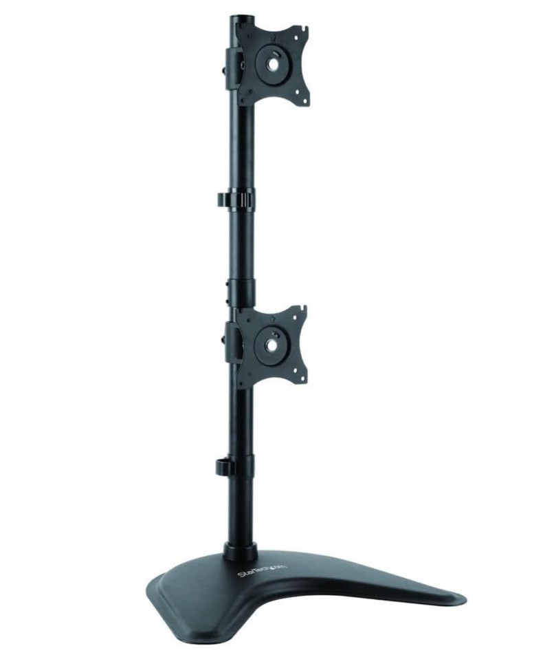 StarTech ARMBARDUOV Dual Vertical Monitor Stand Monitors 13”-27” Adjustable