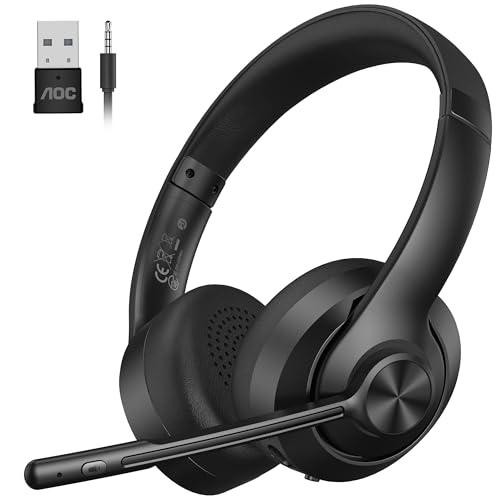 Wireless Headset with Mic for Work, Bluetooth 5.4 Computer Headphones with USB-C