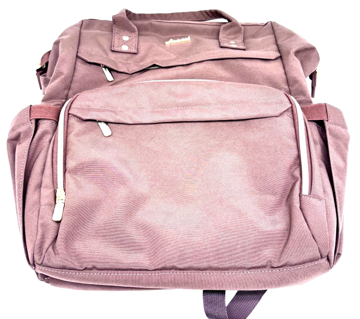 LOVEVOOK Laptop Backpack Wide Mouth Zip Opening Brown Womens