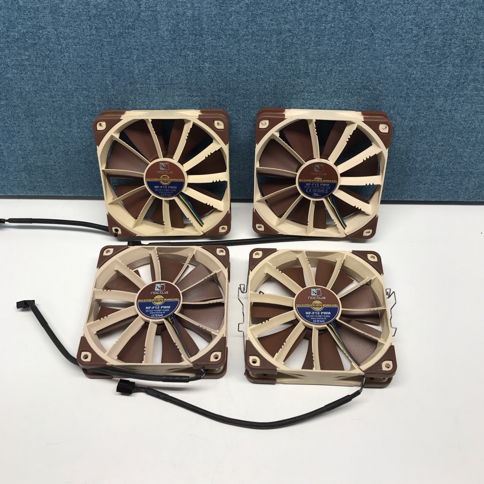 Lot of 4 Noctua NF-F12 PWM Premium Quiet PC Fan 4-Pin 120mm Brown
