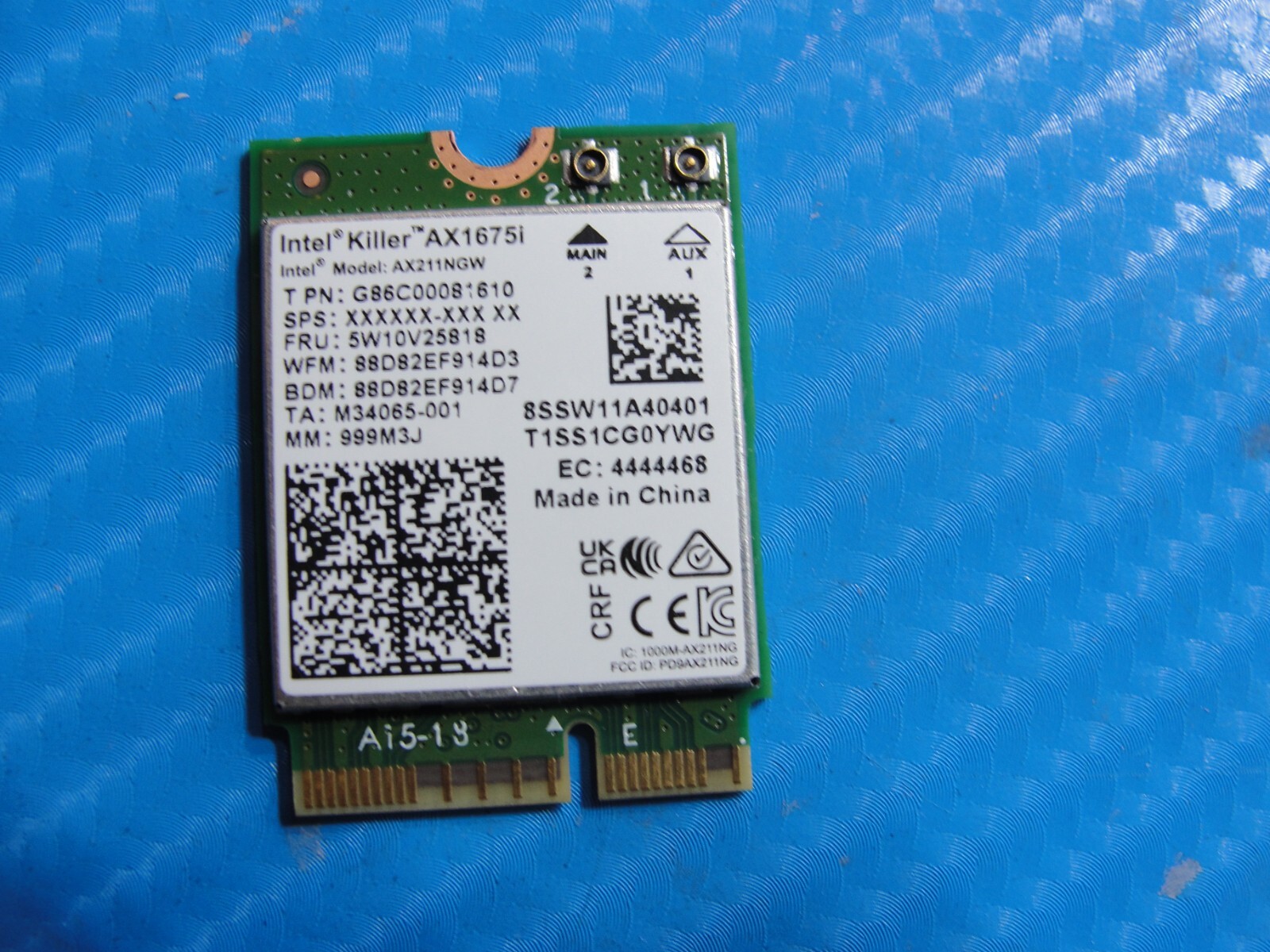 MSI Stealth 17.3” GS77 12UE Intel Killer Wireless WiFi Card AX211NGW AX1675i