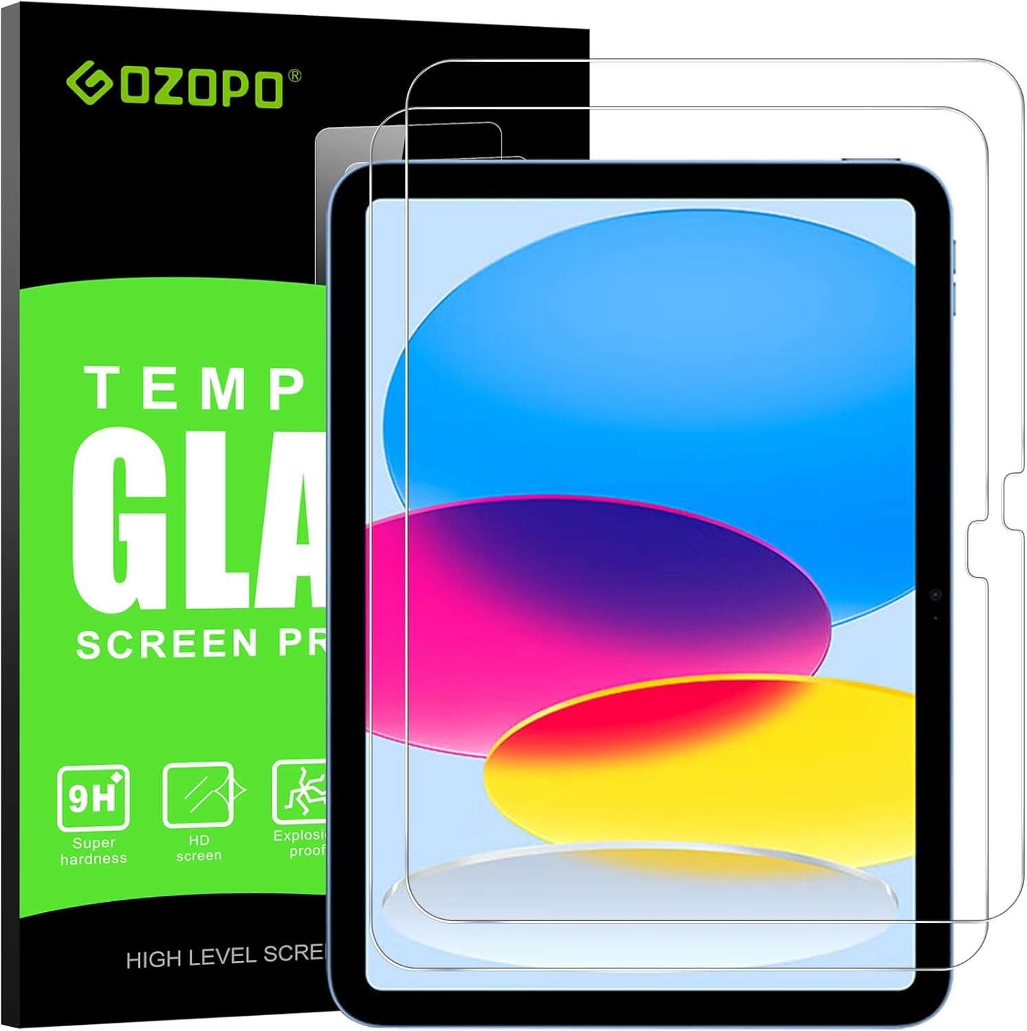 2-Pack Anti-Scratch Tempered Glass Screen Protectors for iPad 10th & 11th Gen
