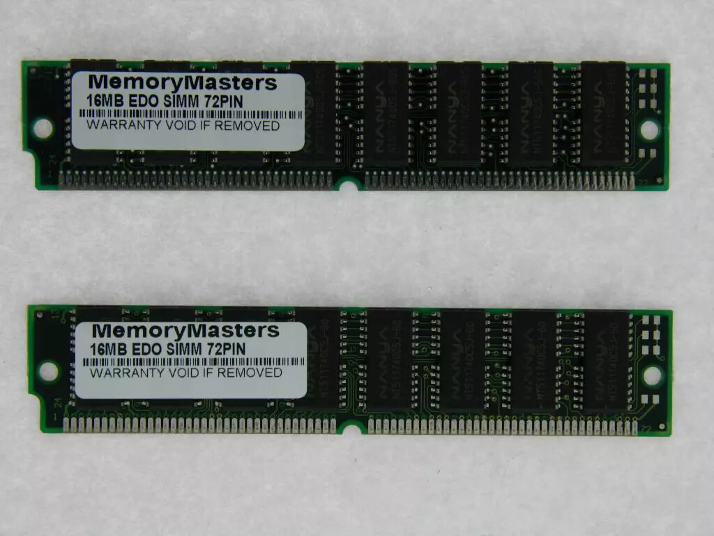 32mb (2x 16MB) EDO 4Mx32 60ns 5V 72-Pin Non-Parity SIMM Apple Mac or PC 