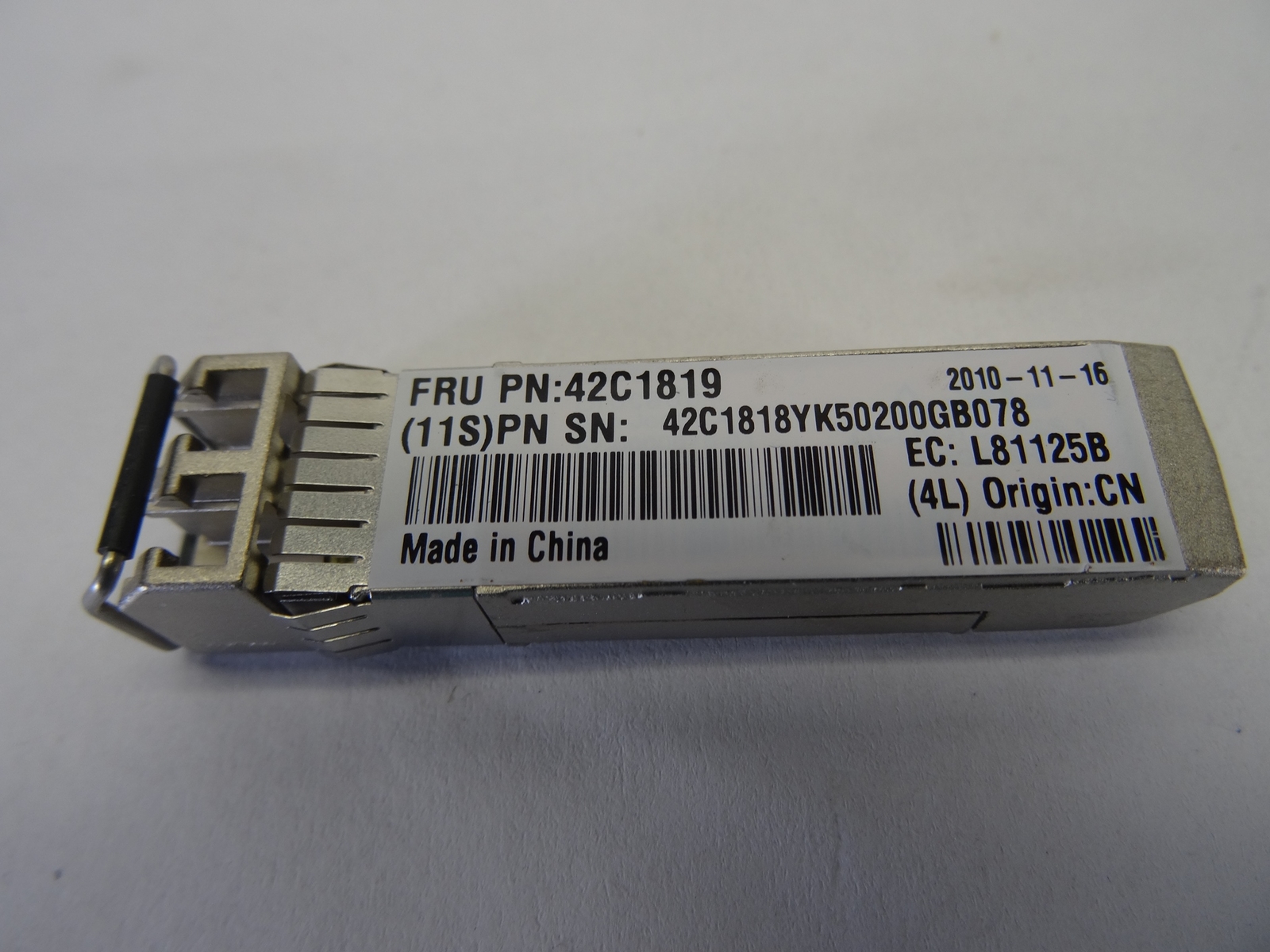 IBM 42C1819 BROCADE 10G 10GE SR 850NM SFP+ TRANSCEIVER