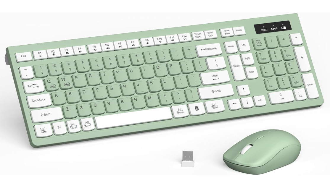 Teclado y Ratón Inalámbricos Silenciosos 2.4G con Teclas Multimedia, Nuevo
