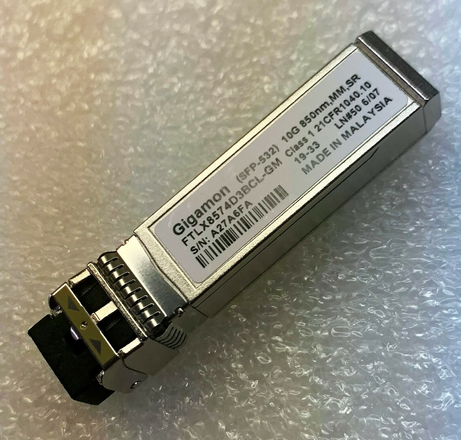 FINISAR Malaysia SFP+ TRANSCEIVER  FTLX8574D3BCL 10GBASE-SR SW 400M SFP MODULE