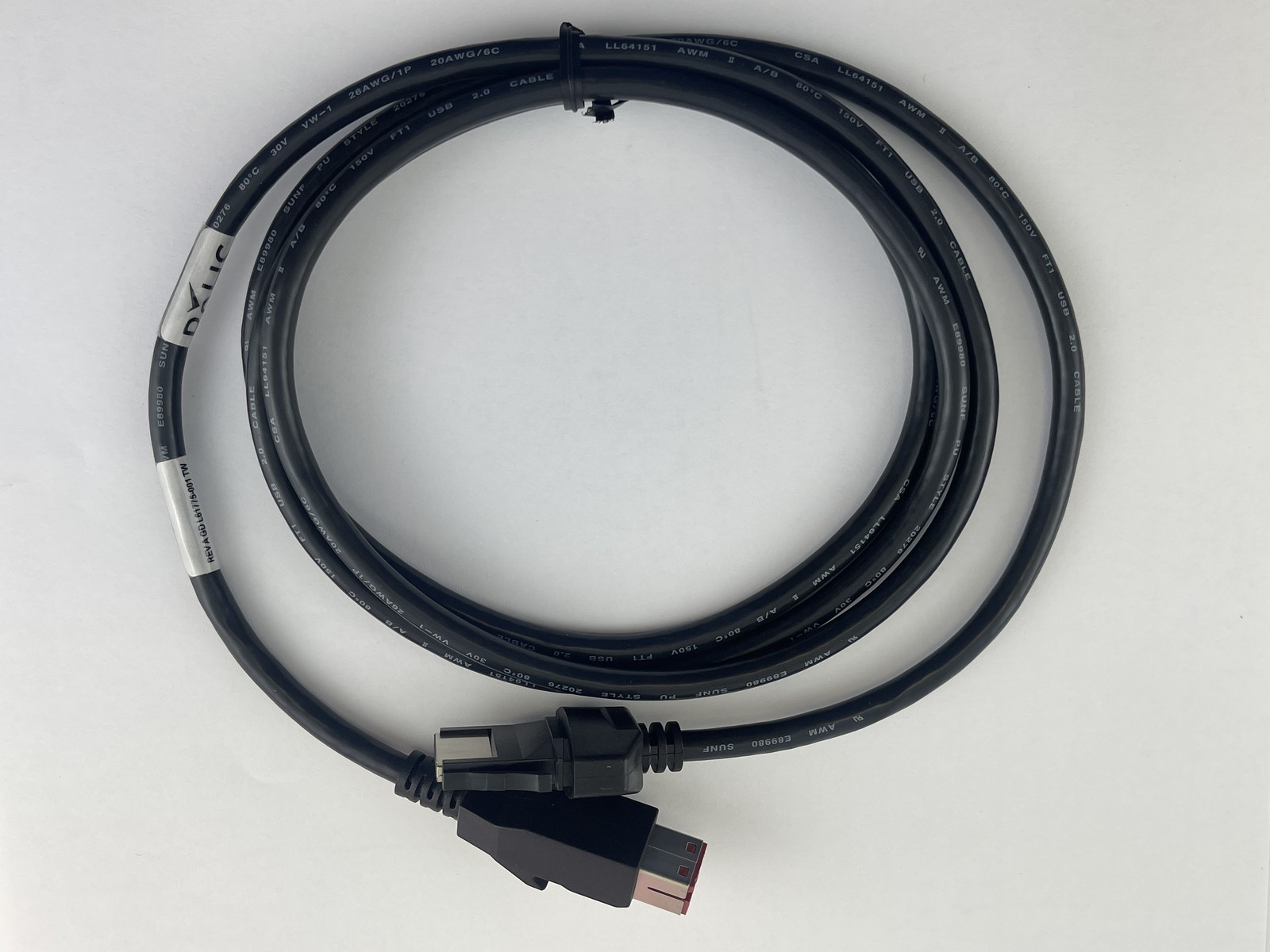 5C2B8AA L61775-001 HP 6ft Black USB Cable for Engage One Essential POS Systems