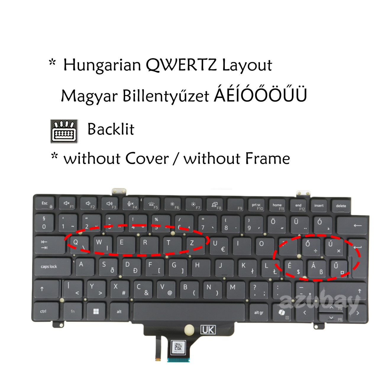 Magyar Billentyűzet For Dell Latitude 3450 5450, Precision 3490 (Y2015) Backlit